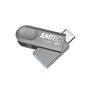 Emtec D280 Dual lecteur USB flash 64 Go USB Type-A / USB Type-C 3.2 Gen 1 (3.1 Gen 1) Argent