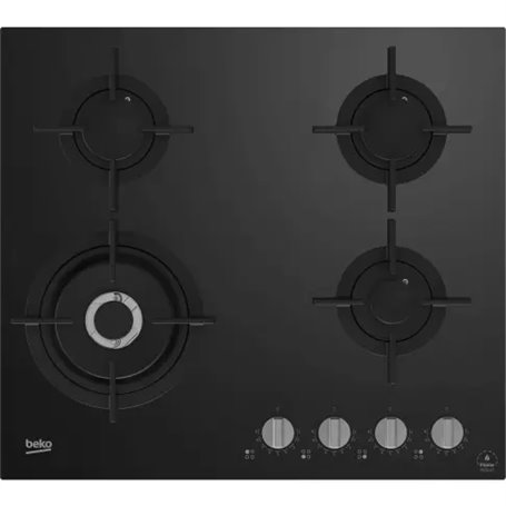 Beko HILW64322S plaque Noir Intégré 60 cm Gaz 4 zone(s)