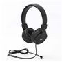 Casque filaire noir avec micro c ble 1.20m arceau rglable