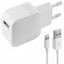 Chargeur Mural + Câble Lightning MFI KSIX 2.4A USB iPhone Blanc 31,99 €