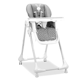 Chaise haute avec roues Baby Rabbit Gris