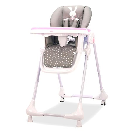 Chaise haute avec roues Baby Rabbit - Rose