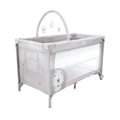 Lit De Voyage Complet Duo Baby Lion Gris