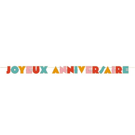 Guirlande lettres multicolores Joyeux Anniversaire