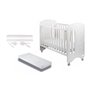 Lit Bébé pour Matelas 60x120-Lovely-Blanc avec Kit Cododo