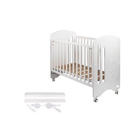 Lit Bébé pour Matelas 60x120-Lovely-Blanc - Kit Cododo