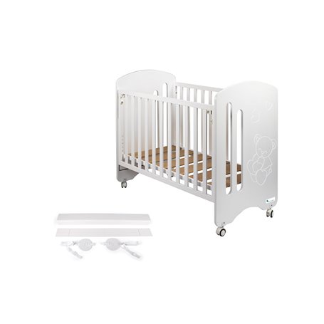 Lit Bébé pour Matelas 60x120-Lovely-Blanc - Kit Cododo