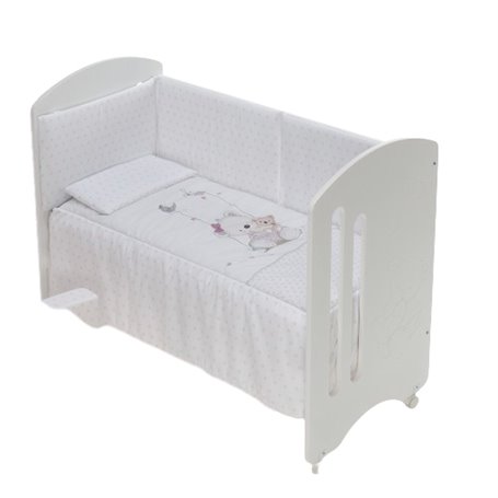 Lit Bébé Lovely Premium avec 3 Pcs textiles  Oso  Rose