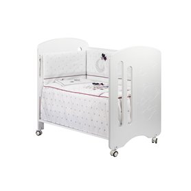 Lit Bébé Lovely Premium avec 3 Pcs textiles  Oso  Rose