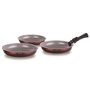 Set de 3 poeles - ARTHUR MARTIN - AM8866 - Tous feux dont induction - 20/24/28 cm + 1 poignée - Aluminium - Revetement c