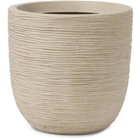 Pot de fleur boule - CAPI EUROPE - WASTE RIB NL - 35 x 34 cm - Terrazzo beige