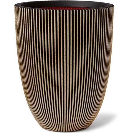 Capi Vase élégant Groove 34x46 cm Noir et doré 445494