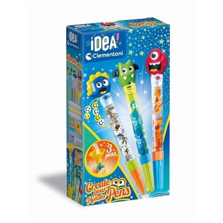 Clementoni - Créer tes stylos - Mini atelier des Stylos - Theme Monstres - 3 a créer - Des 6ans