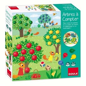 Jeu éducatif - GOULA - Arbres a compter - Complétez les arbres avec des fruits en fonction des dés