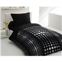 Parure de couette microfibre Steevy - 1 housse de couette 140x200 cm + 1 taie 63x63 cm - Noir - HOME LINGE PASSION