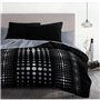 Parure de couette microfibre Steevy - 1 housse de couette 240x260 cm + 2 taies 63x63 cm - Noir - HOME LINGE PASSION