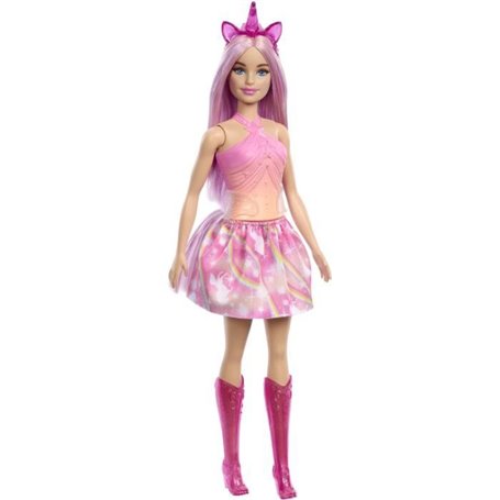 Barbie-Poupées Licorne avec cheveux fantaisie et tenues effet dégradé HRR13