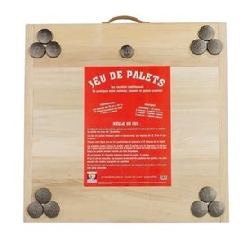 Jeu de Palet Complet MECABOIS - 12 palets en bois massif - Jeu familial traditionnel