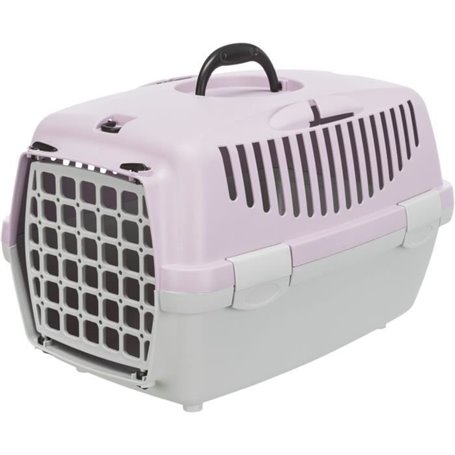 TRIXIE Box de transport Capri 2 - XSS - 37 x 34 x 55 cm - Gris clair et mauve - Pour chien