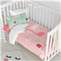 Parure de couette HappyFriday Moshi Moshi Hola Multicouleur Lit de bébé 2 Pièces