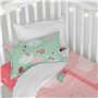 Parure de couette HappyFriday Moshi Moshi Hola Multicouleur Lit de bébé 2 Pièces