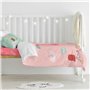 Parure de couette HappyFriday Moshi Moshi Hola Multicouleur Lit de bébé 2 Pièces