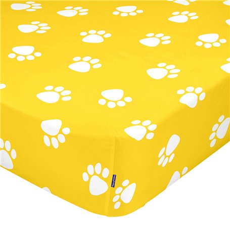 Drap housse HappyFriday MR FOX Jaune Multicouleur 60 x 120 x 14 cm