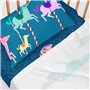 Drap housse HappyFriday MR FOX Multicouleur Bleu foncé 60 x 120 x 14 cm Parapluie