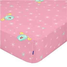 Drap housse HappyFriday MR FOX Multicouleur Rose 60 x 120 x 14 cm