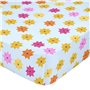 Drap housse HappyFriday MR FOX Bleu Multicouleur 60 x 120 x 14 cm Fleurs