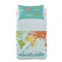 Jeu de draps HappyFriday Happynois World Map Multicouleur Lit de bébé 2 Pièces