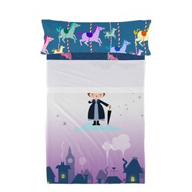 Jeu de draps HappyFriday Mr Fox Nanny Multicouleur Lit 1 persone 2 Pièces