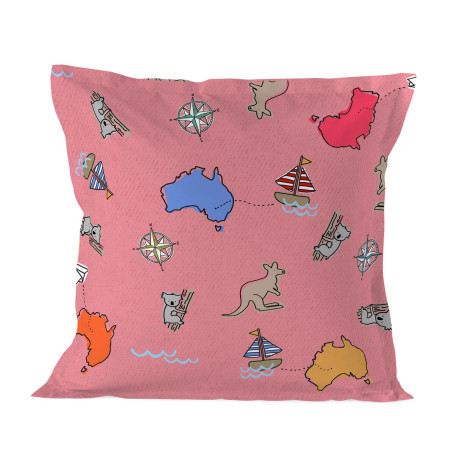 Taie d'oreiller HappyFriday Baleno Teen Pink Kangaroo Multicouleur 60 x 60 cm