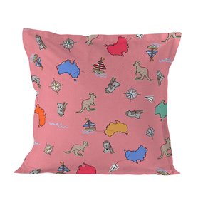 Taie d'oreiller HappyFriday Baleno Teen Pink Kangaroo Multicouleur 80 x 80 cm