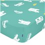 Drap housse HappyFriday MOSHI MOSHI Vert Multicouleur 60 x 120 x 14 cm