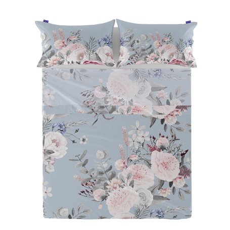 Drap HappyFriday Soft bouquet Multicouleur 160 x 270 cm