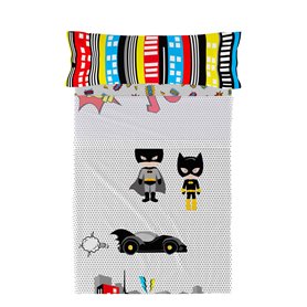 Jeu de draps HappyFriday Mr Fox Bat Multicouleur Lit 1 persone 2 Pièces