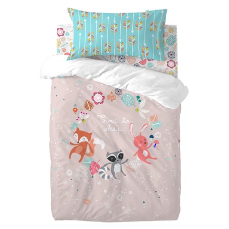 Parure de couette HappyFriday Moshi Moshi Fantasy Multicouleur Lit de bébé 2 Pièces