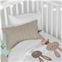 Parure de couette HappyFriday Moshi Moshi Rabbit Family Multicouleur Lit de bébé 2 Pièces