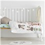 Parure de couette HappyFriday Moshi Moshi Rabbit Family Multicouleur Lit de bébé 2 Pièces