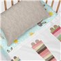 Jeu de draps HappyFriday Moshi Moshi Rabbit family Multicouleur Lit de bébé 2 Pièces