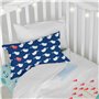 Parure de couette HappyFriday Moshi Moshi Whale Multicouleur Lit de bébé 2 Pièces