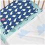 Jeu de draps HappyFriday Moshi Moshi Whale Multicouleur Lit de bébé 2 Pièces