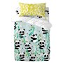 Parure de couette HappyFriday Moshi Moshi Panda Garden Blue Bleu Lit de bébé 2 Pièces