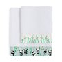 Ensemble de serviettes de toilette HappyFriday Moshi Moshi Panda Garden Blue Bleu 2 Pièces