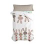 Parure de couette HappyFriday Moshi Moshi Rabbit Family Multicouleur Lit 1 persone 2 Pièces