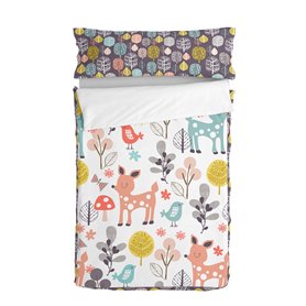 Couette rembourrée HappyFriday Moshi Moshi Woodland Multicouleur 105 x 200 cm