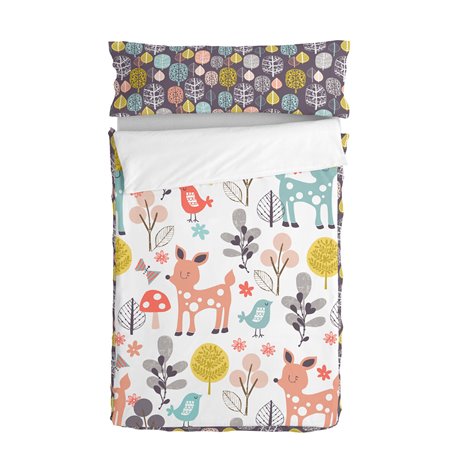 Couette rembourrée HappyFriday Moshi Moshi Woodland Multicouleur 105 x 200 cm