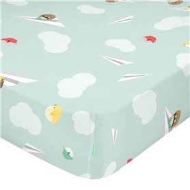 Drap housse HappyFriday HAPPYNOIS Multicouleur 105 x 200 x 32 cm