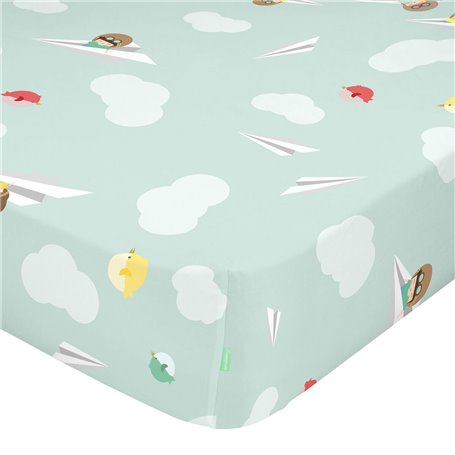 Drap housse HappyFriday HAPPYNOIS Multicouleur 105 x 200 x 32 cm